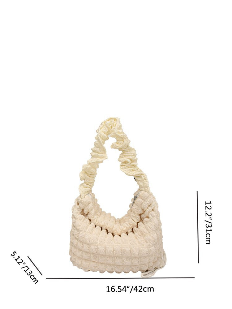 Pleated Cloud Versatile Large Capacity Seersucker Crossbody Bags