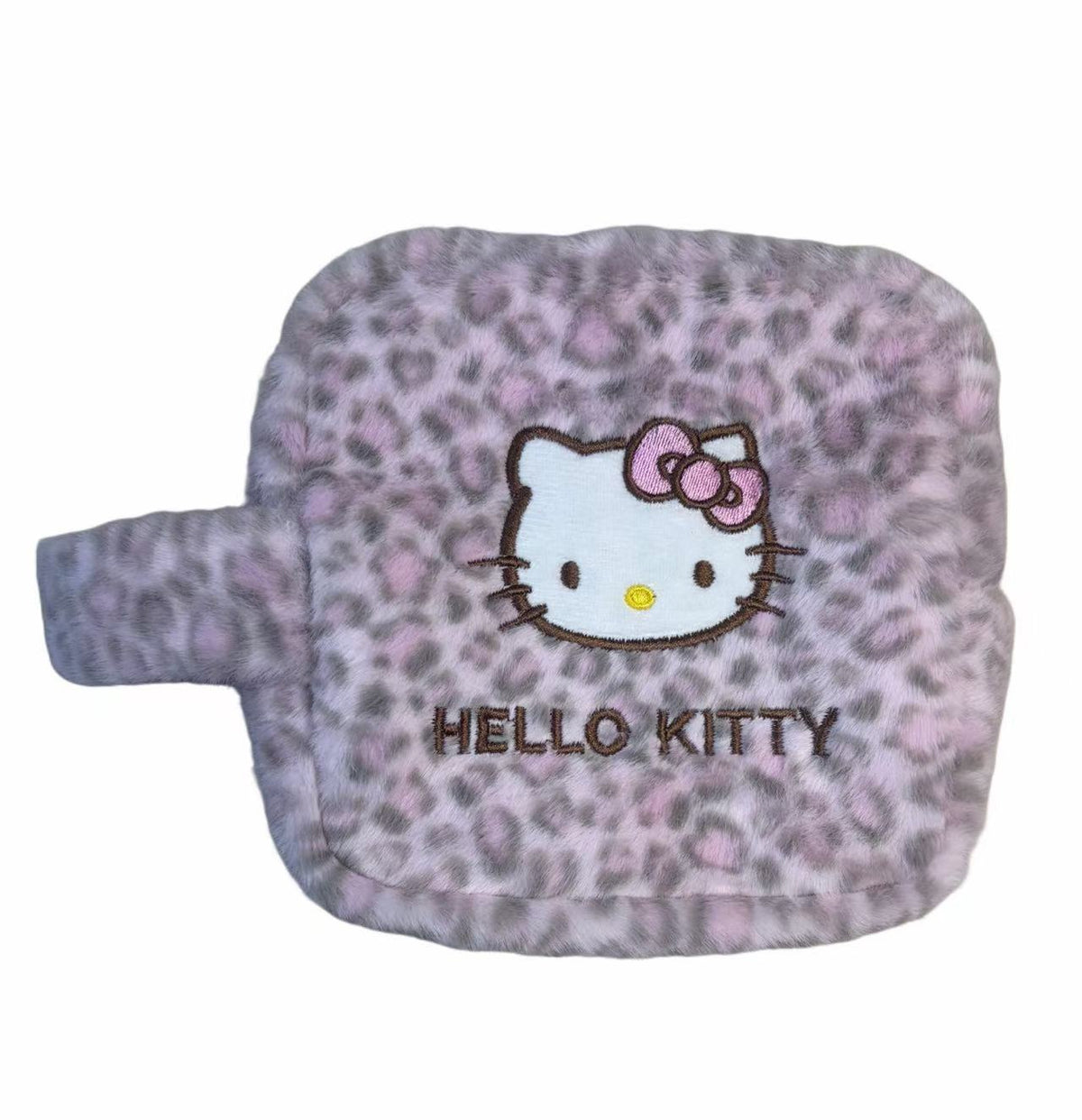 Women's Plush Leopard Print Large Capacity Storage Portable Wash For Going Makeup Bag