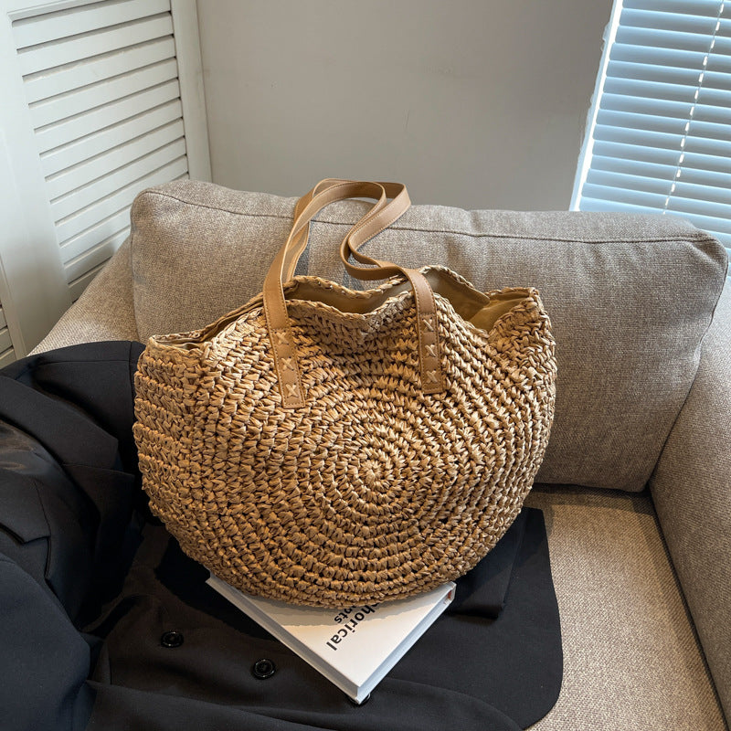Women's Straw Fashion Simple Beach Vacation Large Bags