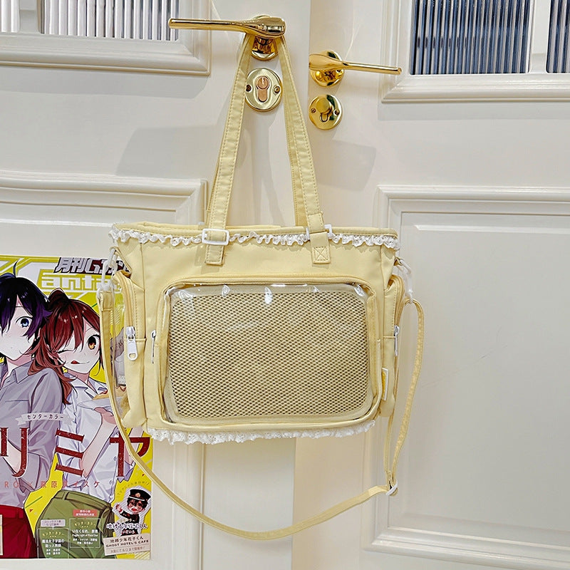 Cute Bow Cartoon Sweet Two-dimensional Transparent Large Bags