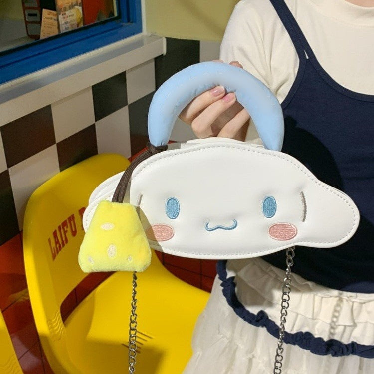 Cartoon Cute White Big Ear Dog Women's Shoulder Bag
