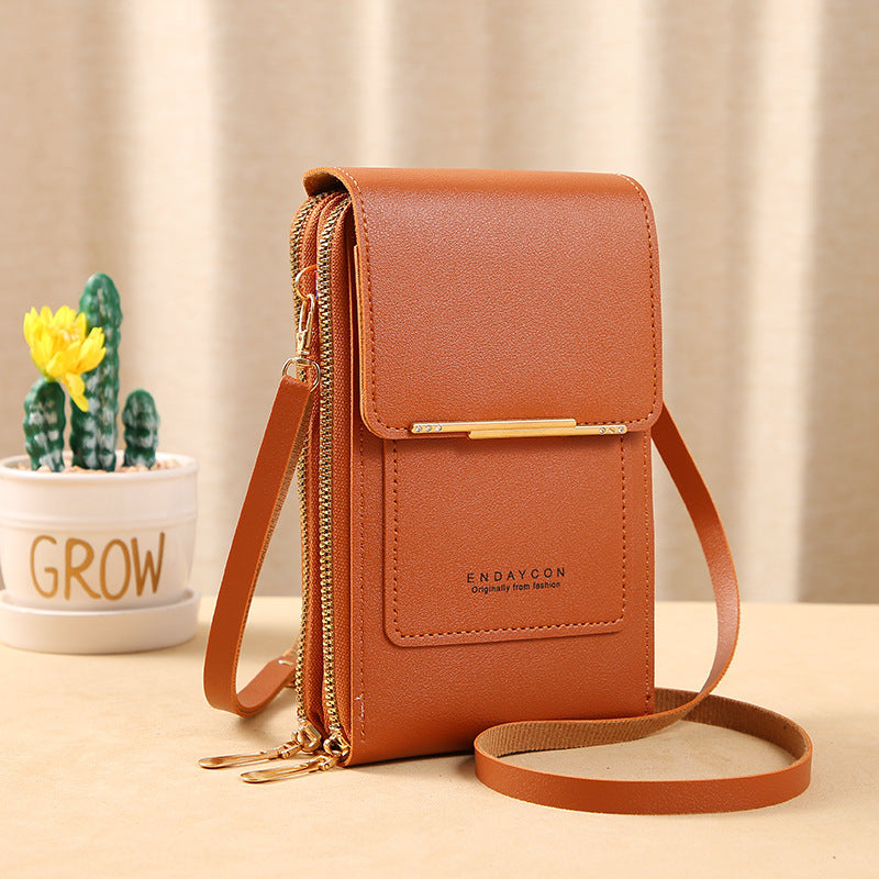 Women's Touch Screen Korean Mobile Zipper Vertical Purses