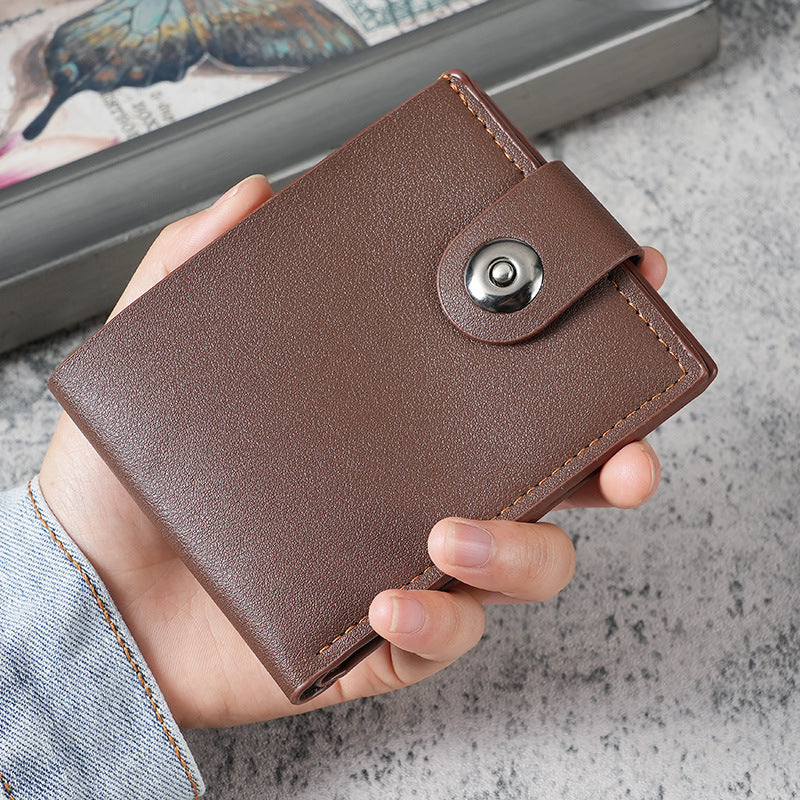 Men's Short Button Multiple Slots Leisure Horizontal Men's Wallet