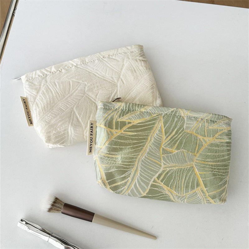 Simple Solid Color Leaves Storage Portable Hand Bags