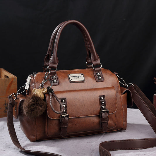 Women's Paul Retro Plaid Large Portable Contrast Color Pillow Handbags