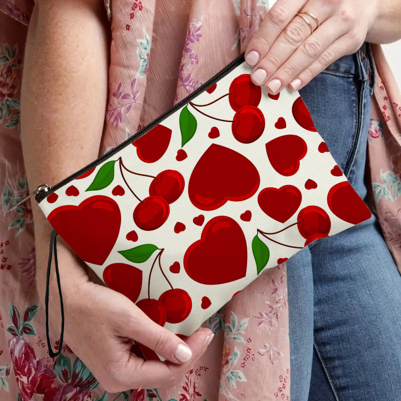 Women's Love Cherry Stationery Pencil Carrying Makeup Bag