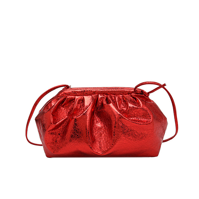 Women's Textured Shell High-grade Simple Hair Glossy Women's Shoulder Bag