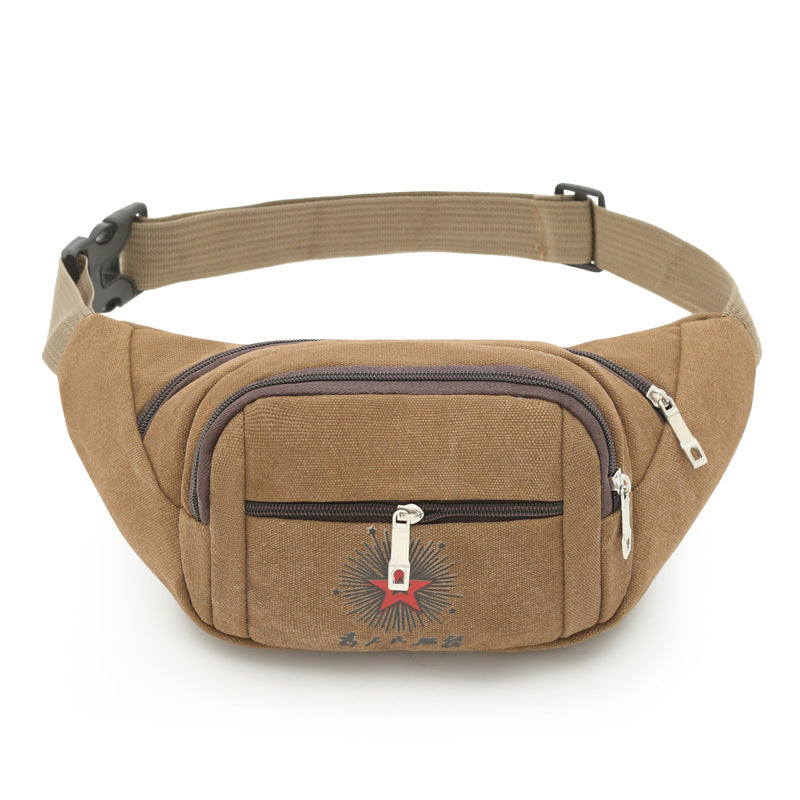 Women's & Men's & Capacity Canvas Leisure Collect Money Men's Waist Packs