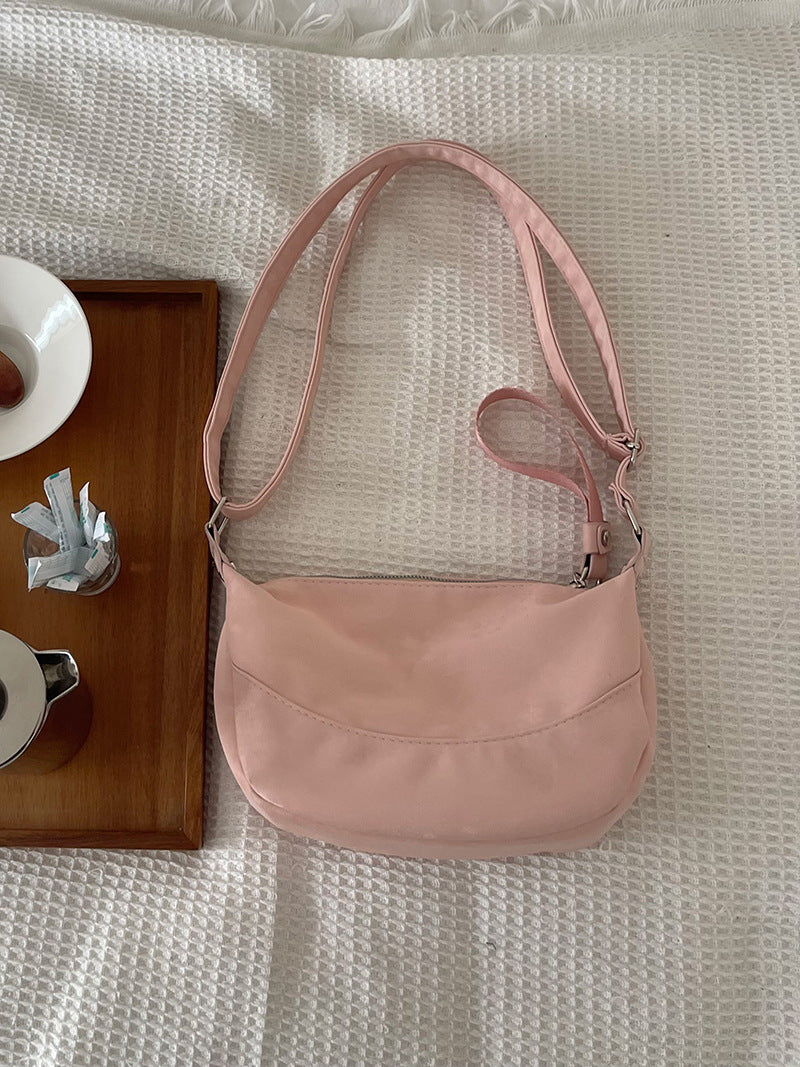 Women's Minority Korean Style Pink Dumpling Underarm Crossbody Bags