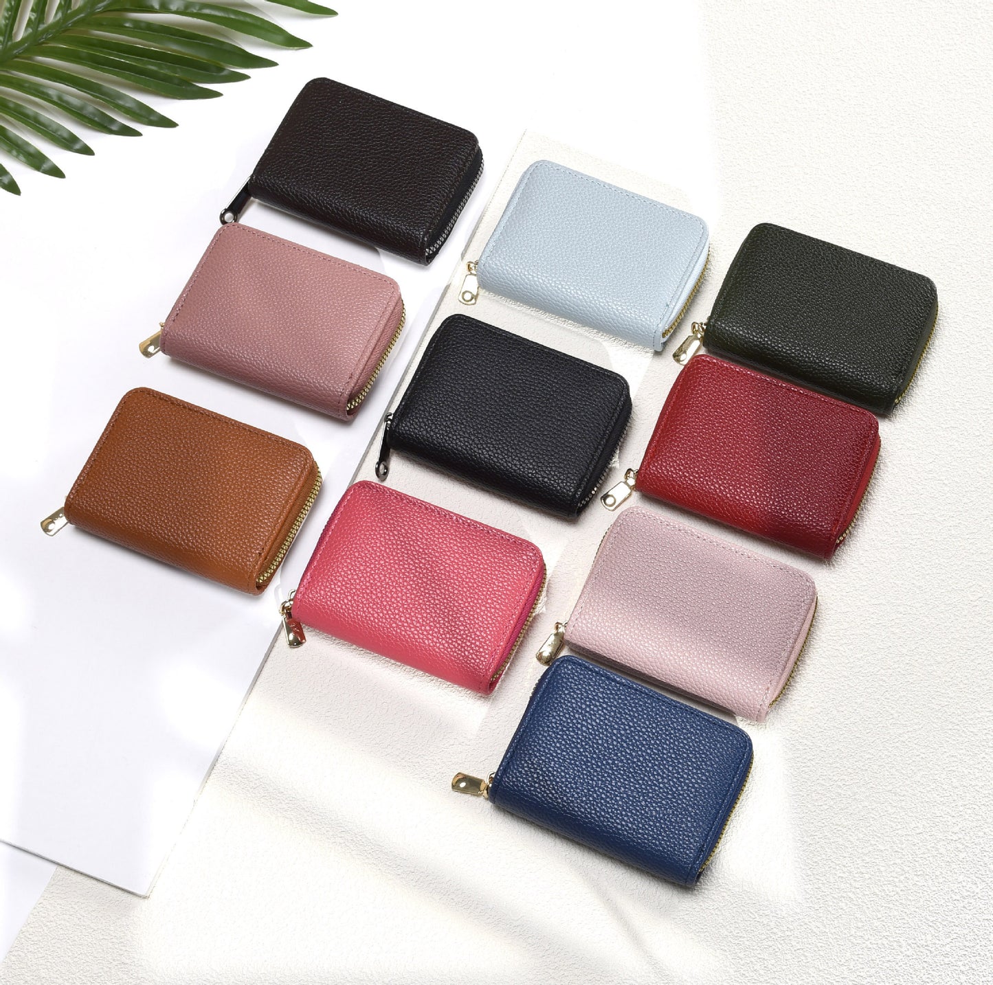 Women's & Men's & Zipper Multiple Slots Bank Clip Large Card Holder