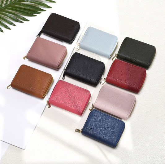 Women's & Men's & Zipper Multiple Slots Bank Clip Large Card Holder