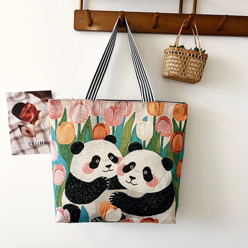 Women's Silk Cloth Fashion Korean Creative Pattern Women's Shoulder Bag