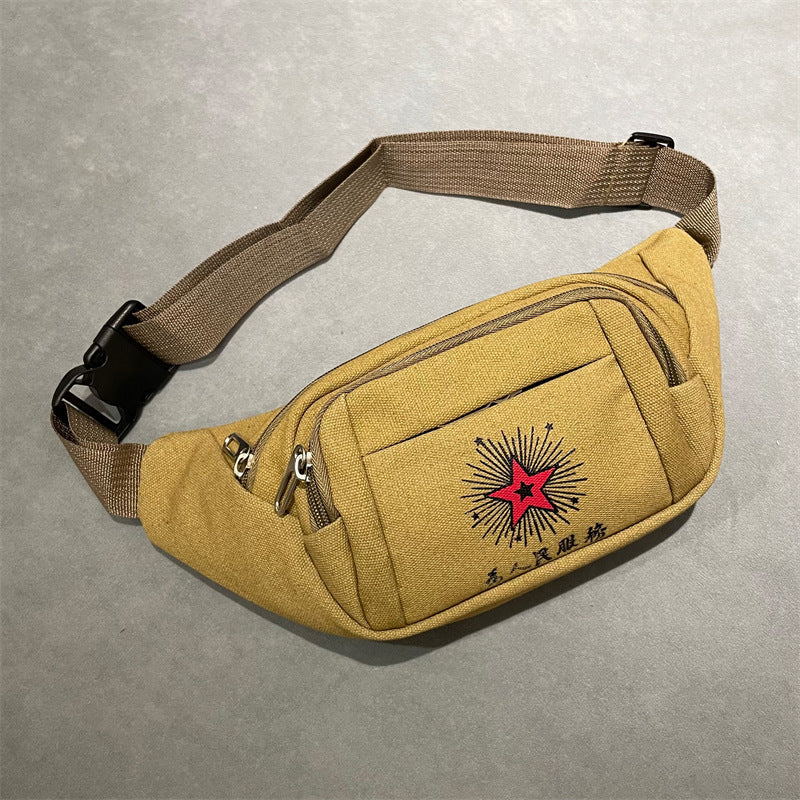 Women's & Men's Thick Canvas Large Capacity For Construction Men's Waist Packs
