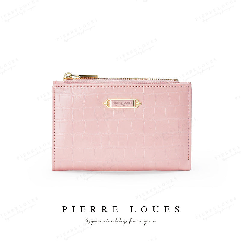 Women's Short Retro Crocodile Pattern Clutch Ladies Wallet