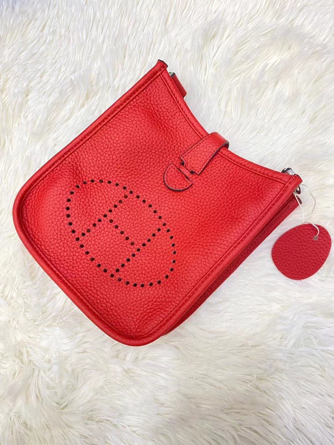 Women's Home Top Layer Cowhide Lychee Pattern Bags