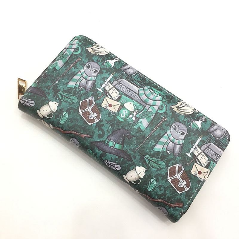 Women's Retro Brown Stitching Contrast Color Hogg Coin Purses