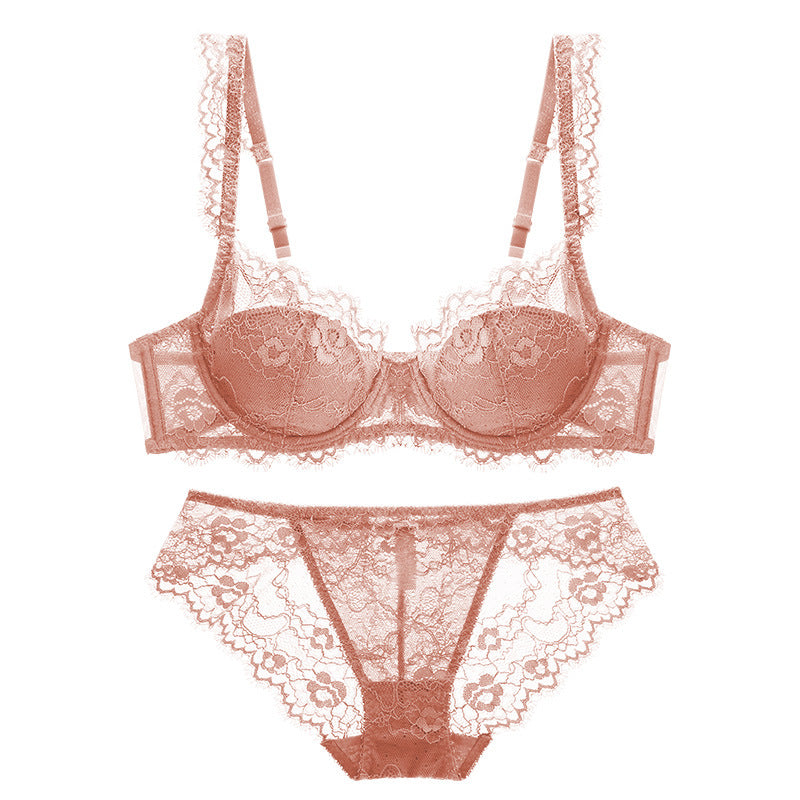 Women's Sexy Lace Thin Push Up Red Lingerie Sets
