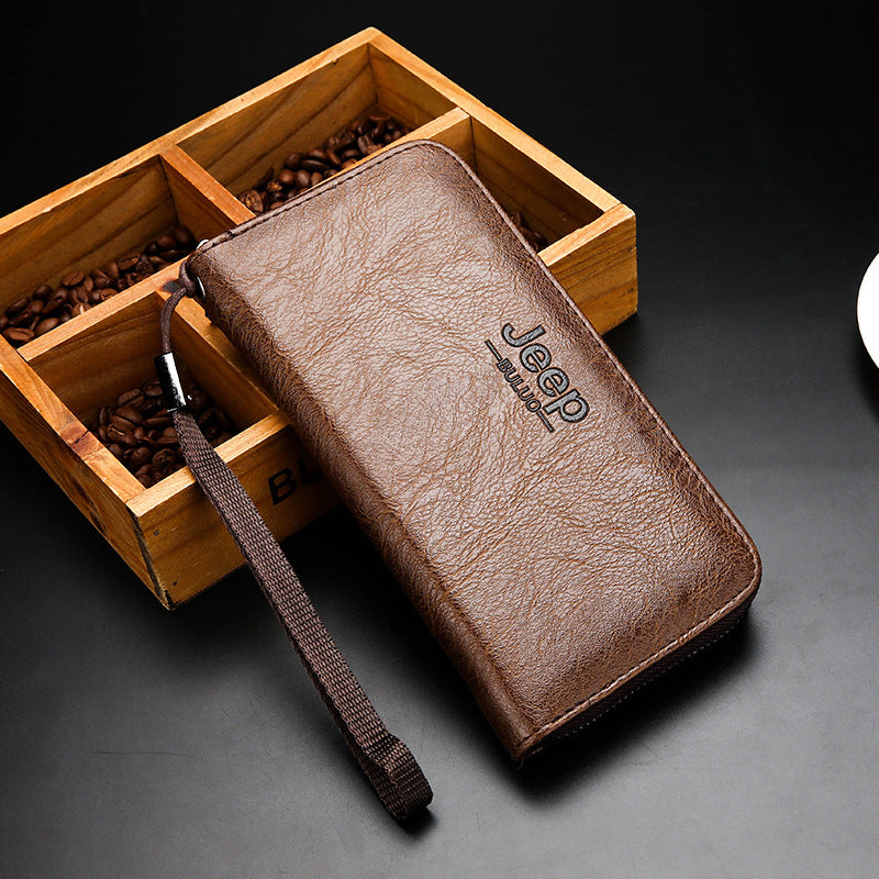 Men's Clutch Zipper Korean Business Retro Billfold Phone Bags