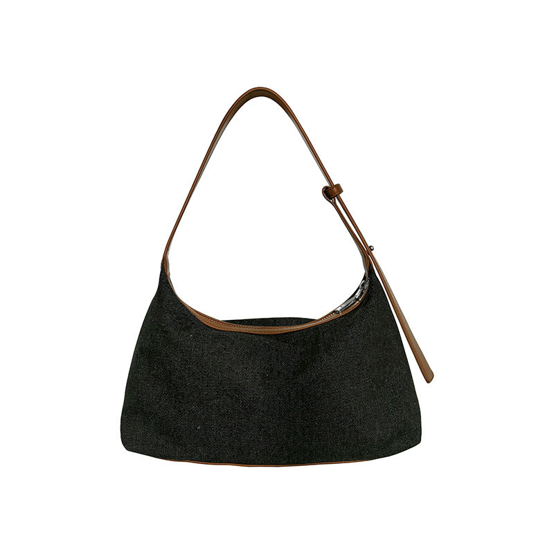 Women's Korean Style Stitching Denim High Sense Niche Personality Soft Women's Shoulder Bag