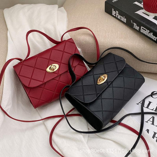 New Rhombus Striped Korean Style Fashion Handbags