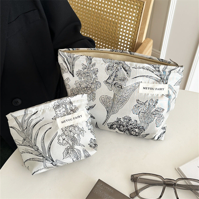 Simple Flower Niche High-grade Portable Storage Outing Makeup Bag