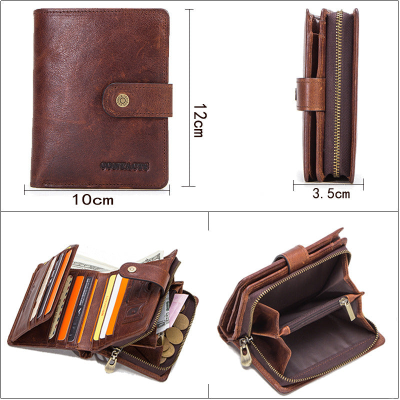 Men's Black Angel Crazy Horse Leather Genuine Bags