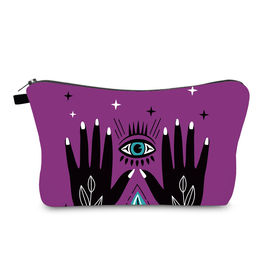 Women's Waterproof Evil Eye Printing Storage Portable Clutch Cosmetic Bags