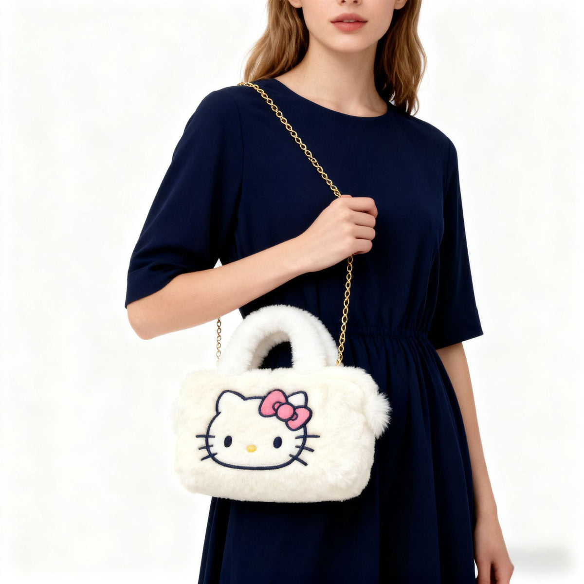 Women's Plush Simple Chain Korean Style Cute Bags