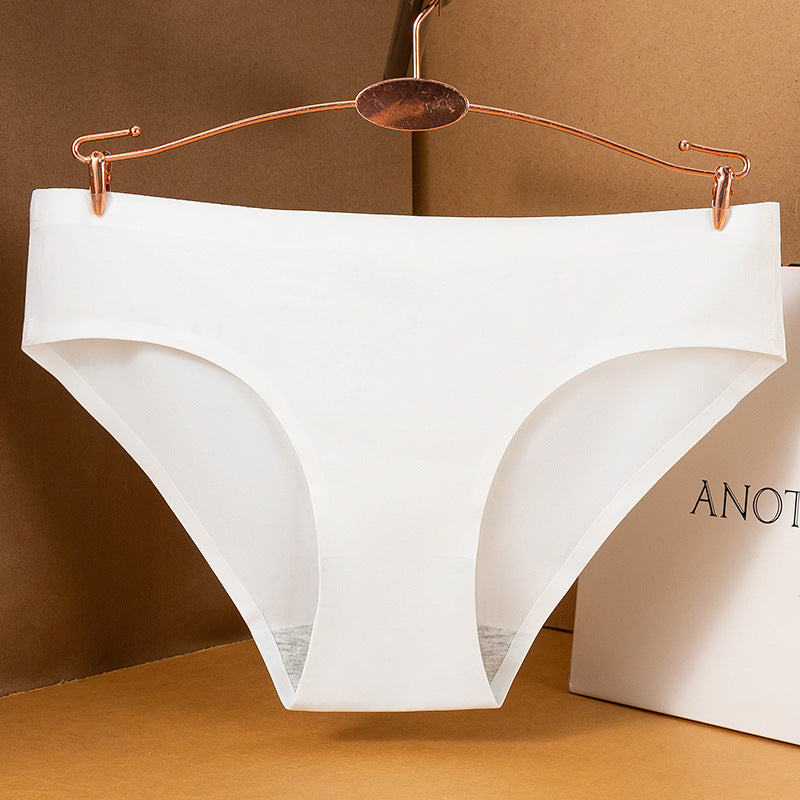 Women's One-piece Ice Silk Underwear For Low Waist Pure Panties