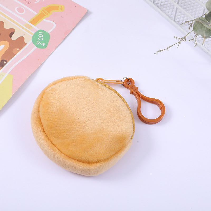 Plush Zipper Round Mini Cute Storage Coin Purses