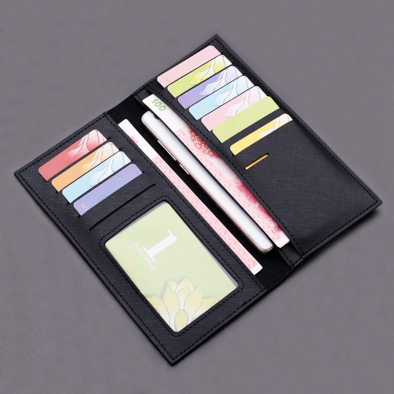 Men's Korean Fashionable Long Cross Pattern Fashion Men's Wallets