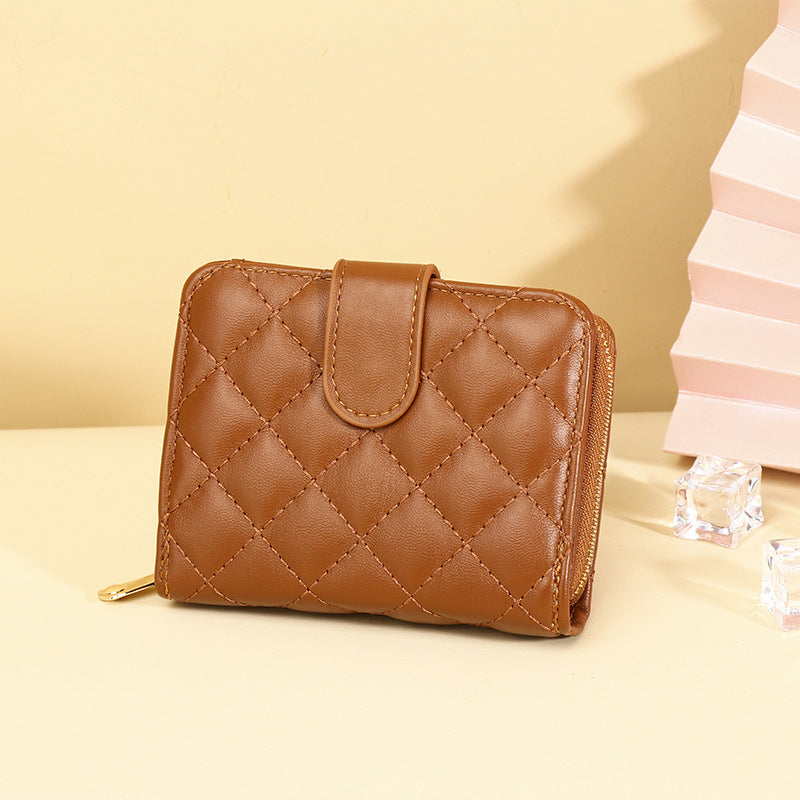 Women's Female Diamond Fashion Short Korean Style Coin Purses