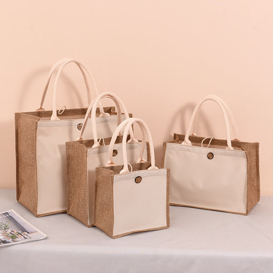 Blank Canvas Painting Jute Cotton Linen Handbags