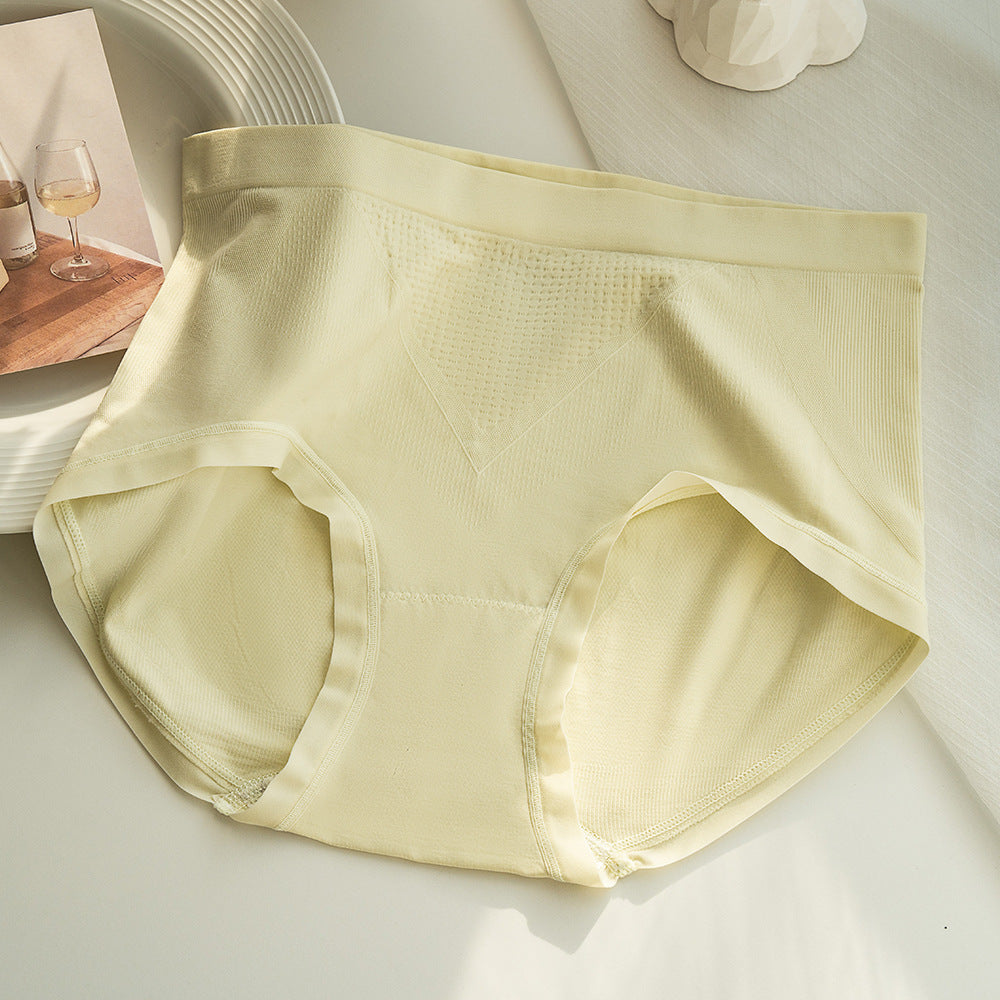 Women's Seamless Mid Waist Briefs Nylon Hyaluronic Acid Antibacterial Panties