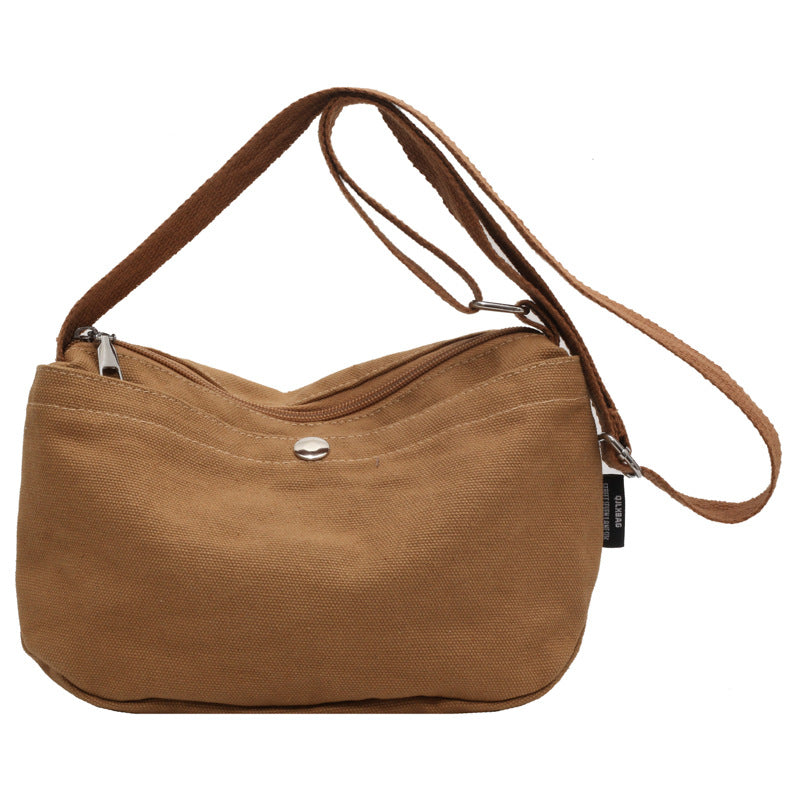 Trendy Canvas Mobile Simple Solid Color Crossbody Bags