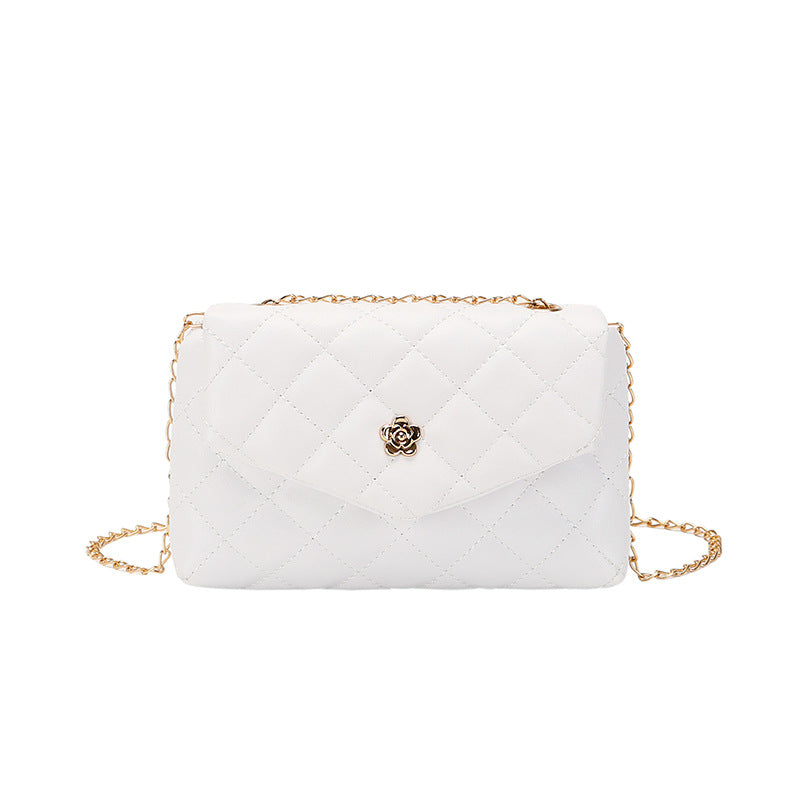 Women's Chain Metal Flower Embroidered Mobile Korean Bags