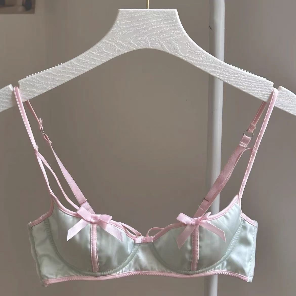 French Retro Oil Painting Sweet Satin Lingerie Sets