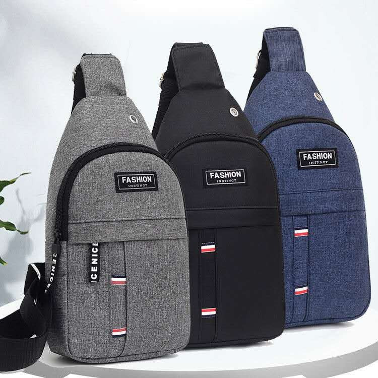Men's Korean Fashion Trendy Solid Color Men's Chest Bags