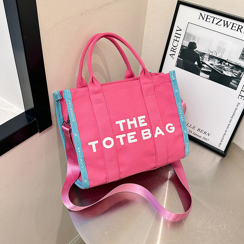 Glamorous Elegant Women's Fashion Letter Canvas Tote Bags