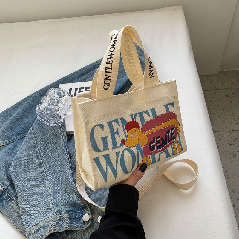 New Thailand Color Letter Printing Canvas Shoulder Bags