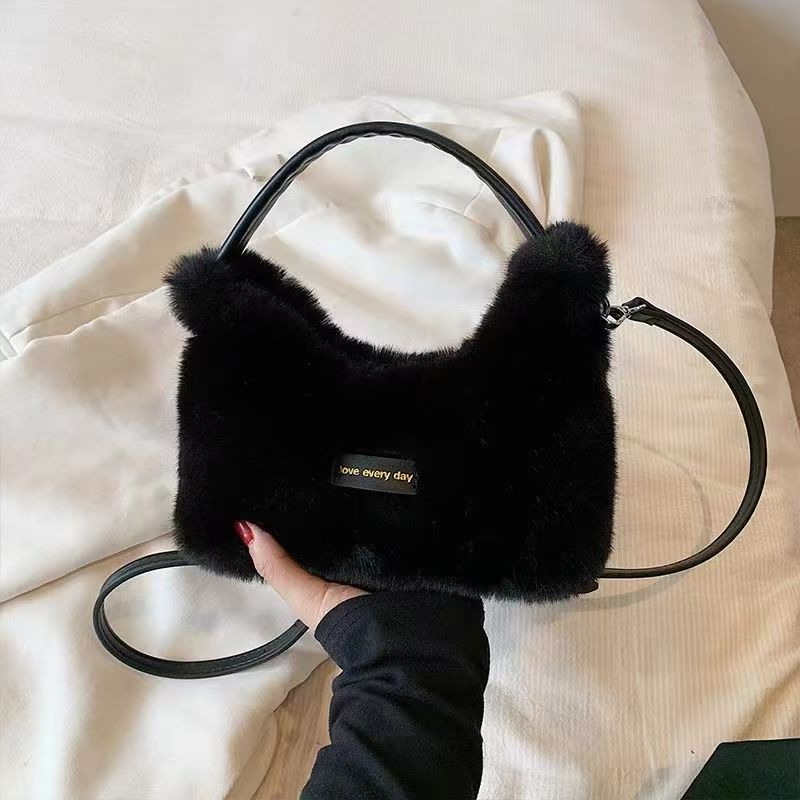 Fashion Exquisite Plush Imitation Fur High Sense Korean Style Women's Shoulder Bag