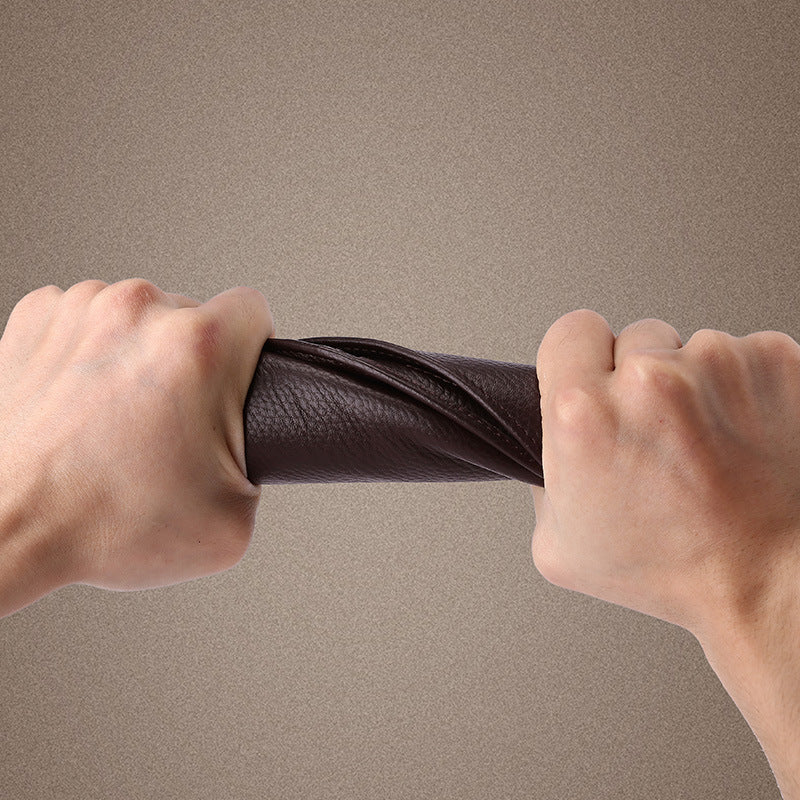 Men's Long Genuine Leather First Layer Zipper Men's Wallets