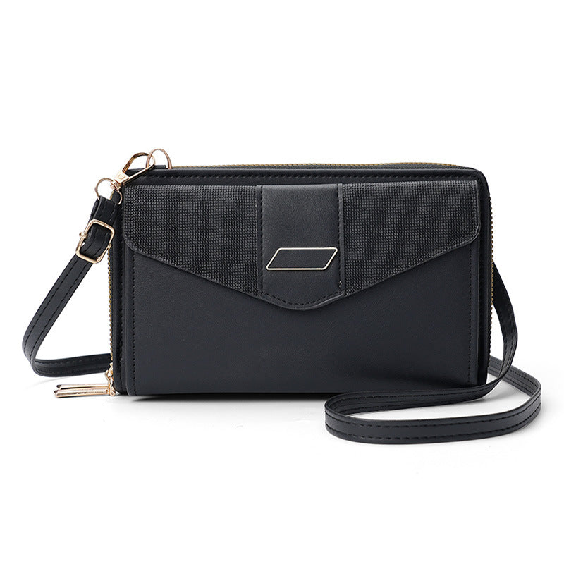 Women's Mobile Long Korean Style Double Zipper Large Phone Bags