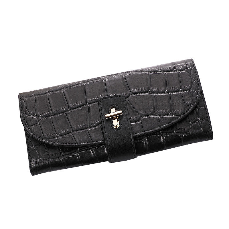 Women's Long Genuine Leather Clutch Elegant Niche Ladies Wallet