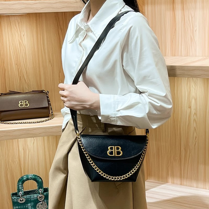 Design Fashionable Black Texture High-grade Lightweight Bags