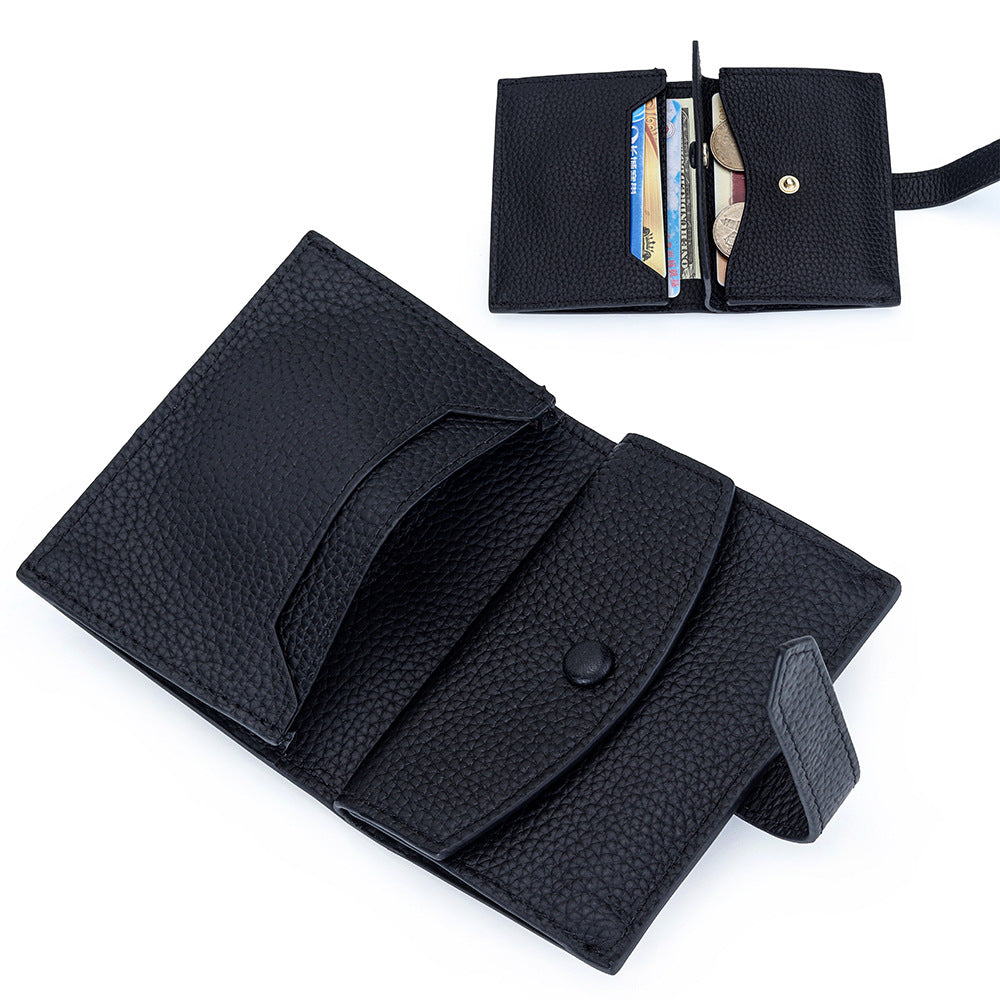 Versatile Women's Leather Mini Fold Short Ladies Wallet