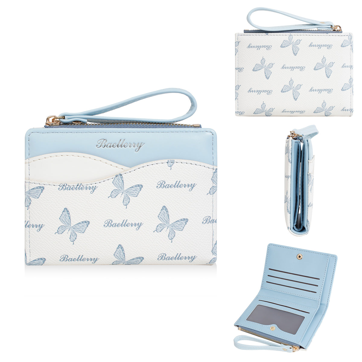Women's Short Large Capacity Zipper Multiple Slots Ladies Wallet