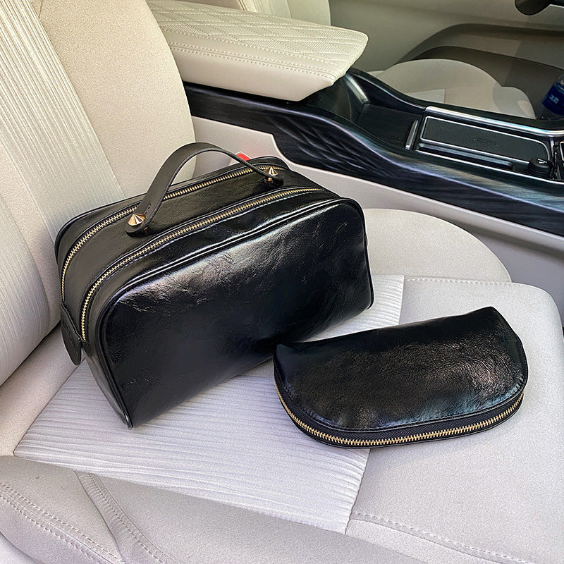 Portable Simple Fashionable Large Capacity Solid Cosmetic Bags