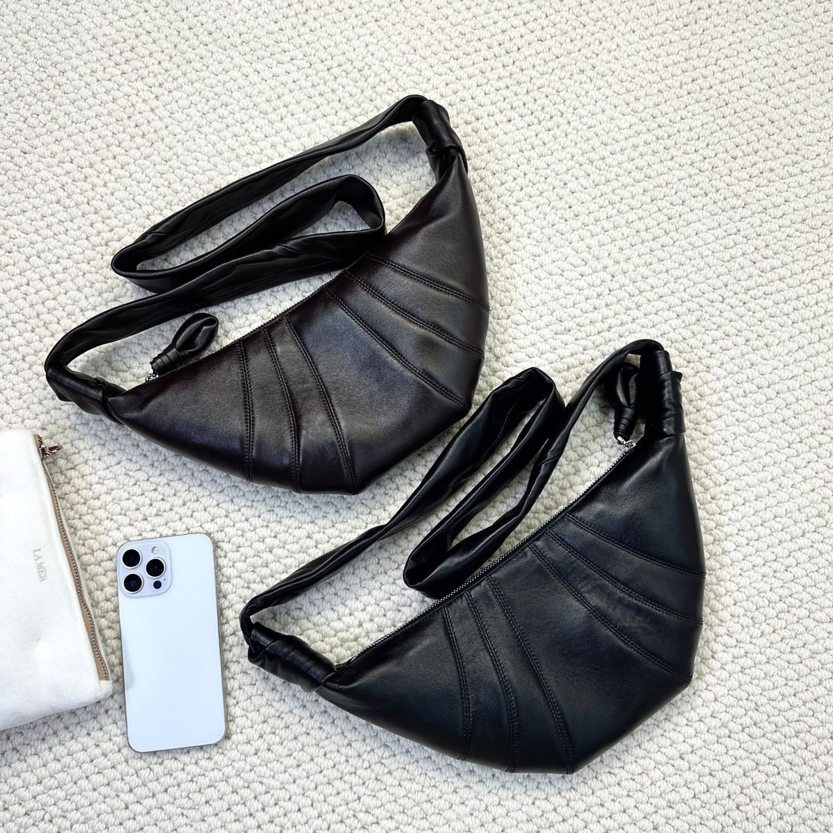 Women's Authentic Leather Sheepskin Niche Idle Style Kosong Croissant Women's Messenger Bag