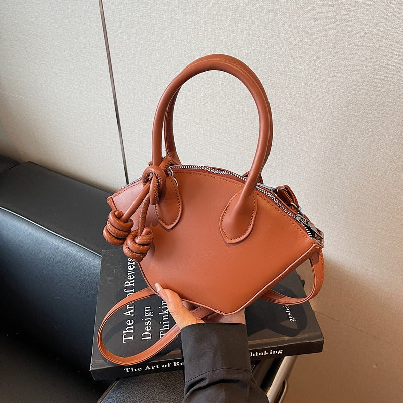 Women's Solid Color Fashion Textured Fresh Western Style Summer Portable Women's Shoulder Bag